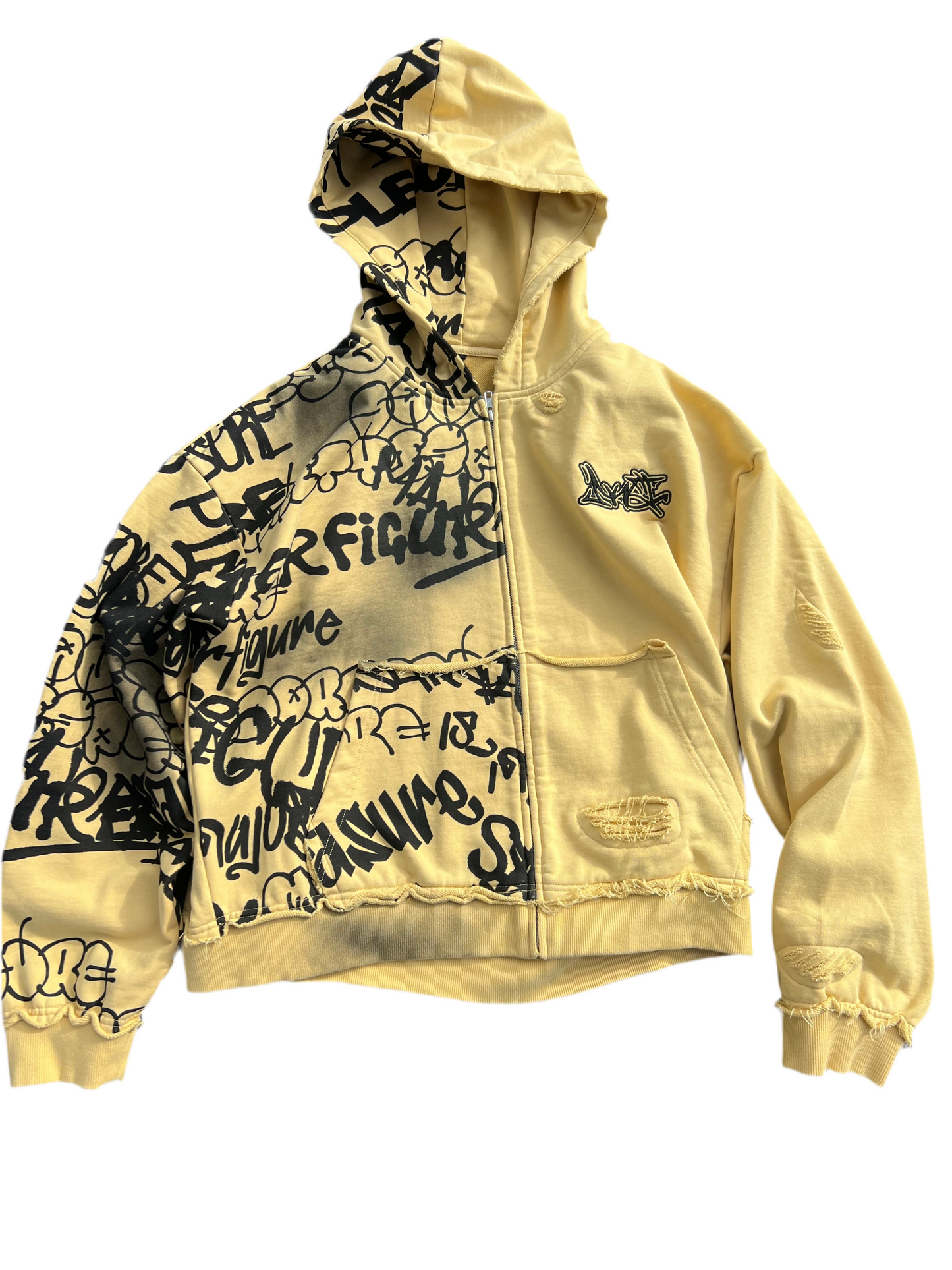 Yellow & Black  “Street Art” Zip Up