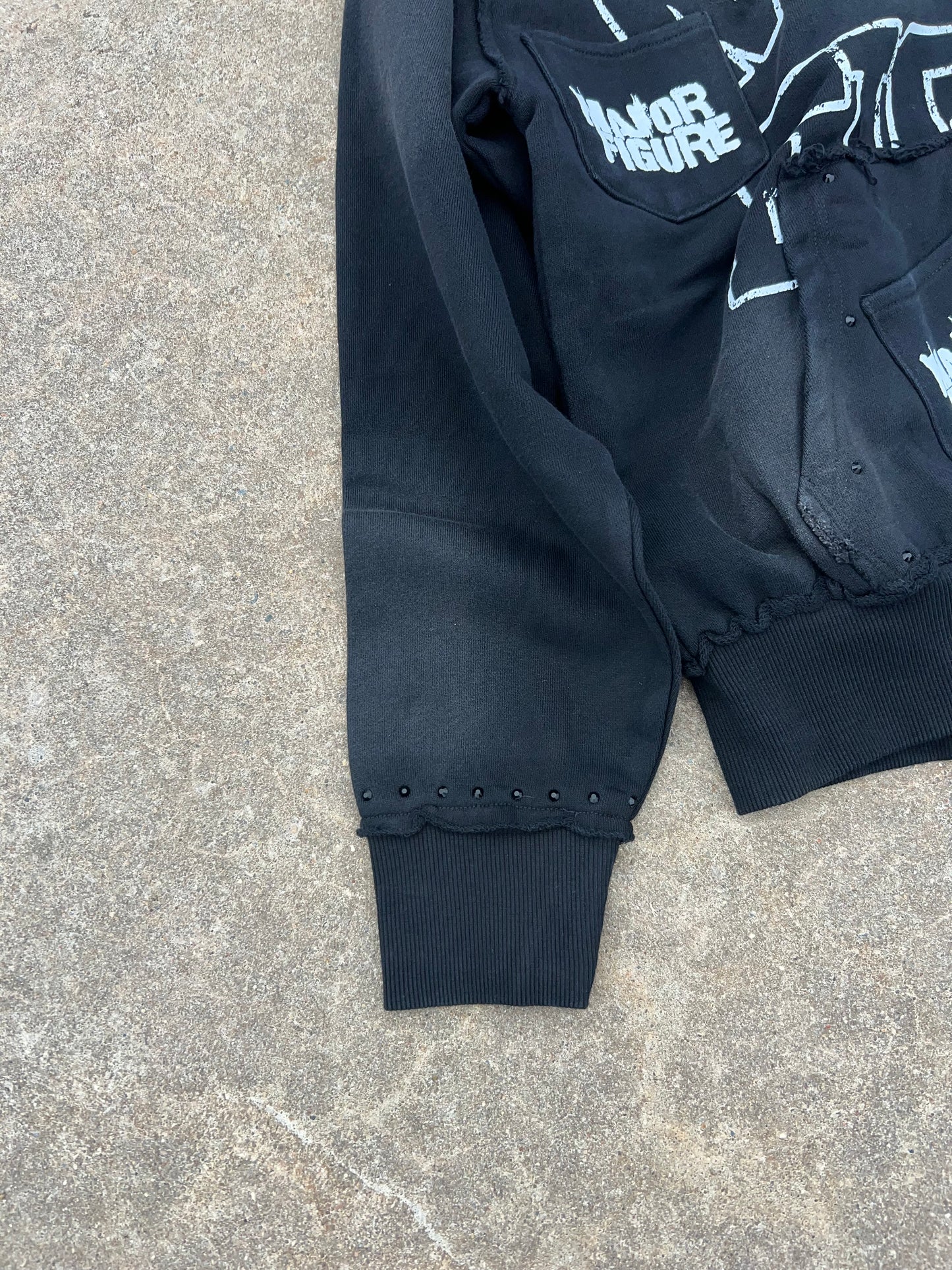 Black “Statement” Zip up  Hoodie