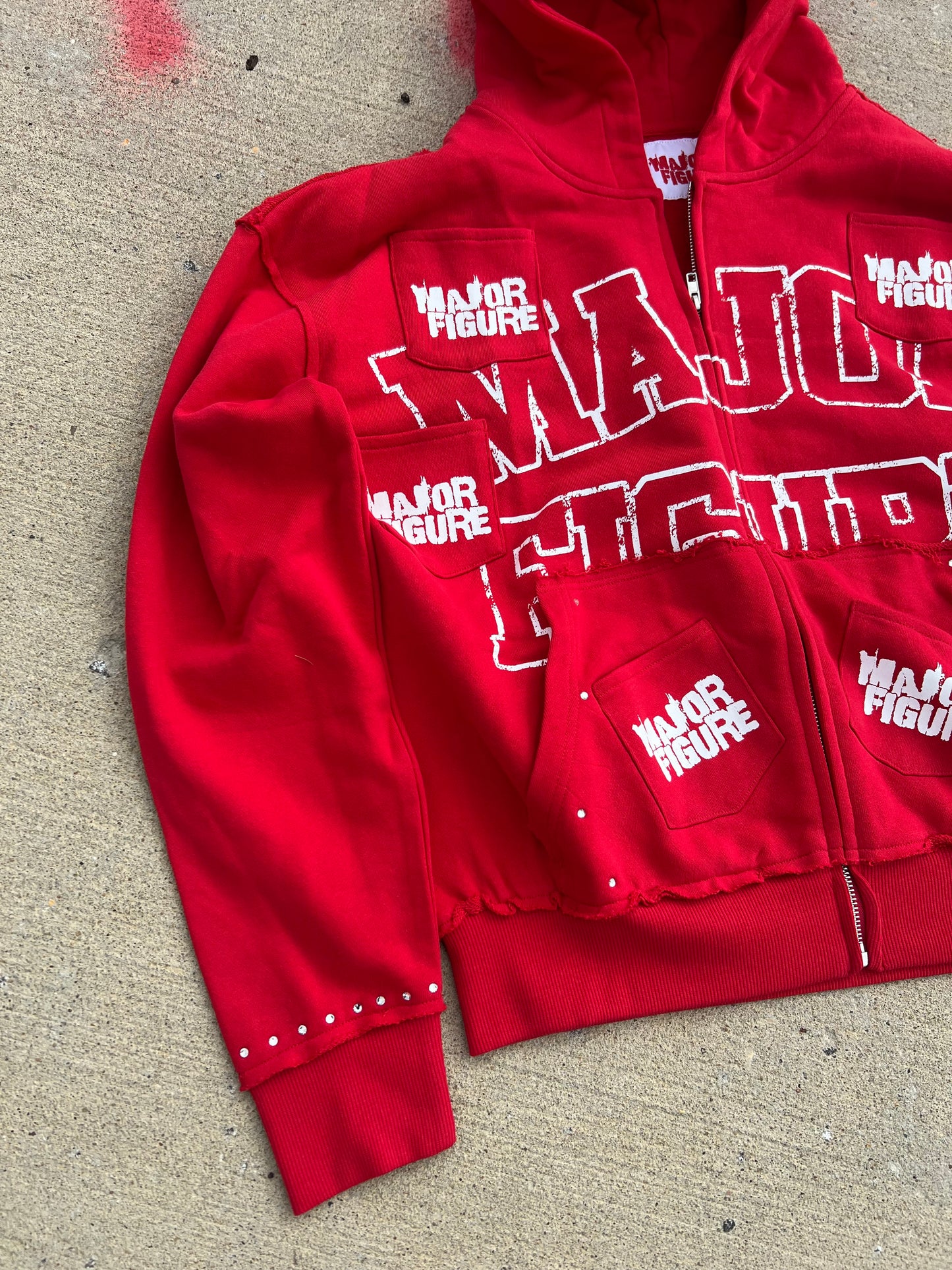 Classic Red “Statement” Zip up hoodie