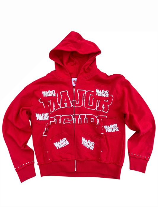 Classic Red “Statement” Zip up hoodie